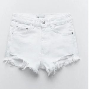 White Zara denim shorts